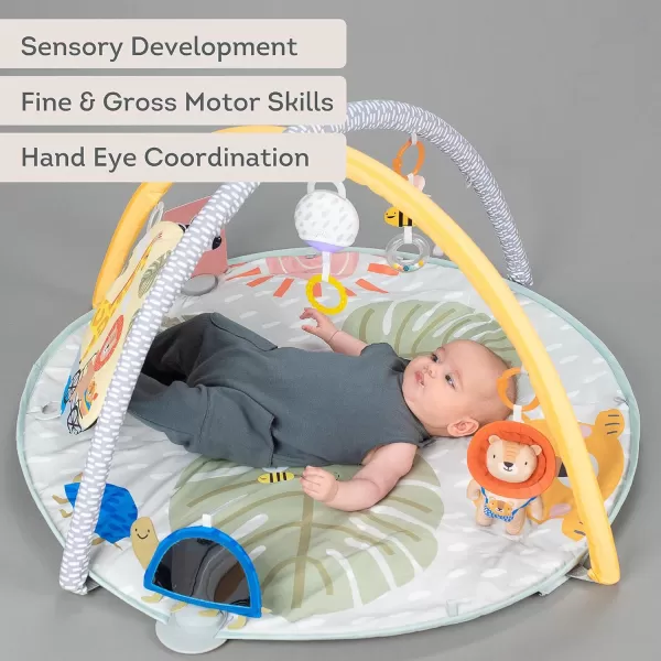 Taf Toys Savannah 360 Activity Gym with Music ampamp Light ampamp 20 Playful Activities Thickly Padded with Soft Mat and a Unique Crinkle Toy for a Variety of Body Positioning for Newborn and Up