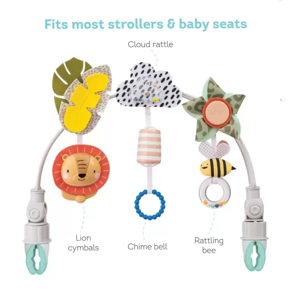 Taf Toys Savannah Adventures Arch  Activity Arch with Fascinating Toys Stimulates Babys Senses ampamp Motor Skills Development  Newborn Toys ampamp Baby Toys 36 Months  Use on Strollers Bassinets CribSavannah Adventures Arch