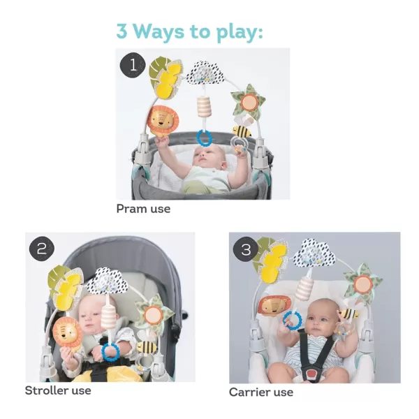 Taf Toys Savannah Adventures Arch  Activity Arch with Fascinating Toys Stimulates Babys Senses ampamp Motor Skills Development  Newborn Toys ampamp Baby Toys 36 Months  Use on Strollers Bassinets CribSavannah Adventures Arch