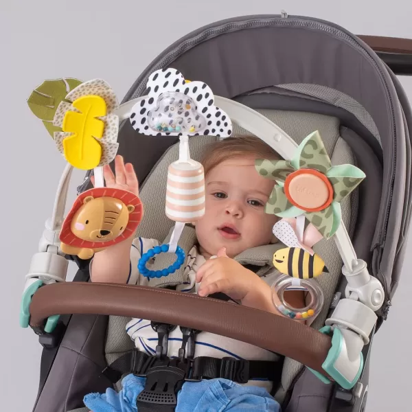 Taf Toys Savannah Adventures Arch  Activity Arch with Fascinating Toys Stimulates Babys Senses ampamp Motor Skills Development  Newborn Toys ampamp Baby Toys 36 Months  Use on Strollers Bassinets CribSavannah Adventures Arch