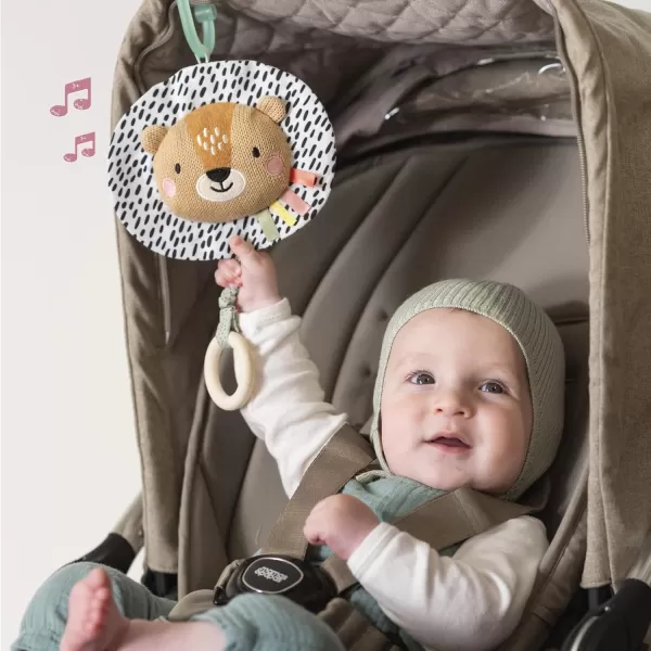 Taf Toys Soothing Musical Pulldown Toy with Multitextures ampamp Wooden Teether Attaches to Crib Stroller and Car Seat Develop Babys Senses and Cognitive Skills Harry Musical LionHarry Musical Lion
