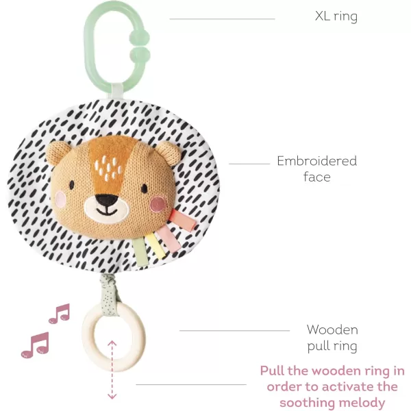 Taf Toys Soothing Musical Pulldown Toy with Multitextures ampamp Wooden Teether Attaches to Crib Stroller and Car Seat Develop Babys Senses and Cognitive Skills Harry Musical LionHarry Musical Lion
