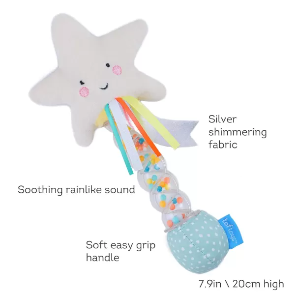 Taf Toys Star Rainstick Rattle Musical Shake ampamp Rattle Rainmaker Toy Musical Instrument for Babies and Toddlers for Sensory and Motor Skills Development