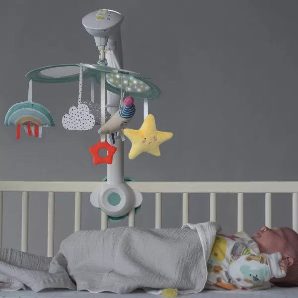 Taf Toys Sweet Dreams Mini Moon Crib Mobile with Soothing Music and Lights Including Star Light Projector 30 Minutes of Classical Soothing Melodies ampamp Soft Hanging Toys Nursery Toys for Babies Newborn