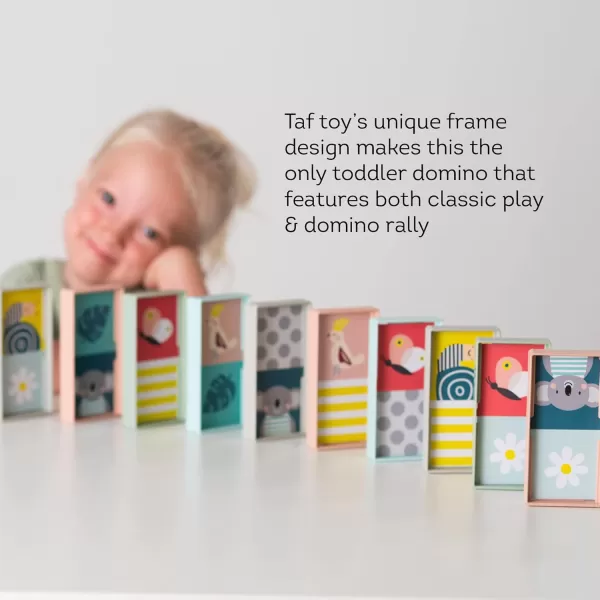 Taf Toys Train Dominoes Set Tile Board Game Domino Rally Games with Colorful XL Domino Blocks for Toddlers ampamp Kids 30 Months ampamp Up Learn to Count Match ampamp Name Colors Classic Domino PlayXl Domino