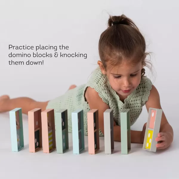 Taf Toys Train Dominoes Set Tile Board Game Domino Rally Games with Colorful XL Domino Blocks for Toddlers ampamp Kids 30 Months ampamp Up Learn to Count Match ampamp Name Colors Classic Domino PlayXl Domino