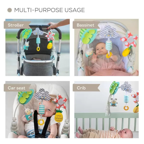 Taf Toys Tropical Orchestra Arch  Ideal for Infant ampamp Toddlers Fits Stroller ampamp Pram Activity Arch with Fascinating Toys Stimulates Babys Senses and Motor Skills Development Easier Outdoors
