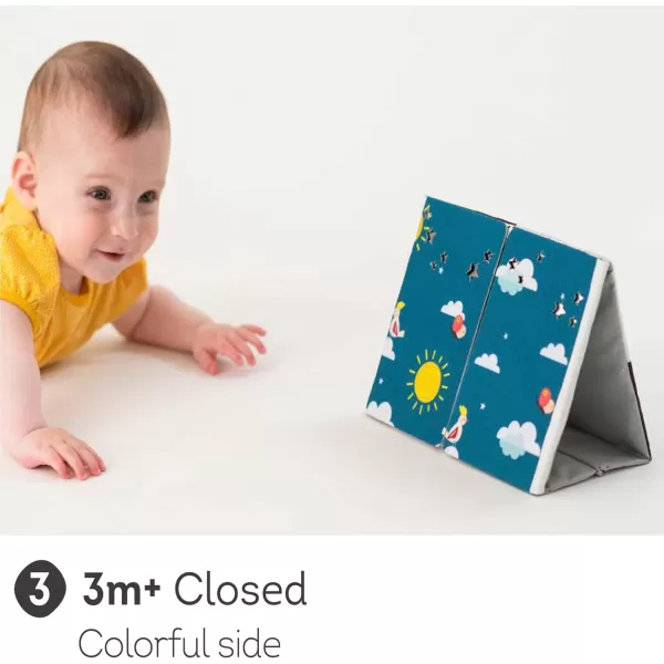 Taf Toys Tummy Time Floor Mirror Book Toys for Babies High Contrast Activity Montessori Newborn Toys Black and White Baby Toys 0 3 6 12 Sensory Infant Toys 03 Months Newborn Essential for Tummy Time