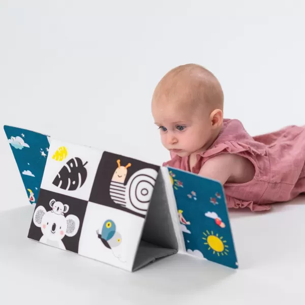 Taf Toys Tummy Time Floor Mirror Book Toys for Babies High Contrast Activity Montessori Newborn Toys Black and White Baby Toys 0 3 6 12 Sensory Infant Toys 03 Months Newborn Essential for Tummy Time