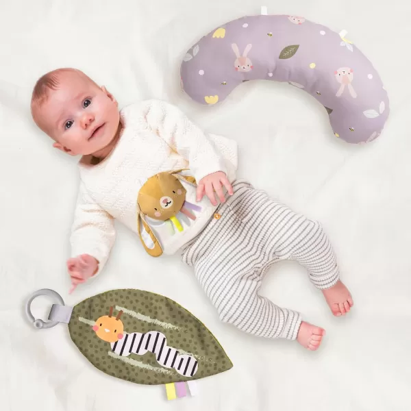 Taf Toys Tummy Time Training Set with Tummy Time Pillow 03 monthsRattle Bunny ampamp Crinckle Leaf Toys for 06 Months Development Newborn Baby Pillow Tumy Time Toys Sensory Toys Baby Toys 06 Months