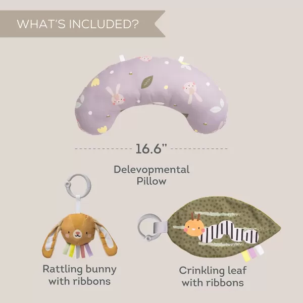 Taf Toys Tummy Time Training Set with Tummy Time Pillow 03 monthsRattle Bunny ampamp Crinckle Leaf Toys for 06 Months Development Newborn Baby Pillow Tumy Time Toys Sensory Toys Baby Toys 06 Months