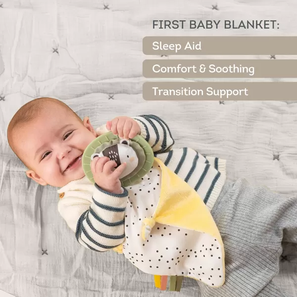 Taf Toys black ampamp white Soft Security Blanket with Mane Teether Baby Lovey Unisex Lovie Baby Gifts for Newborn Boys and Girls Snuggle Toy newborn Stuffed Animal Lion 16 Inch