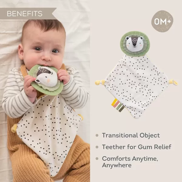 Taf Toys black ampamp white Soft Security Blanket with Mane Teether Baby Lovey Unisex Lovie Baby Gifts for Newborn Boys and Girls Snuggle Toy newborn Stuffed Animal Lion 16 Inch