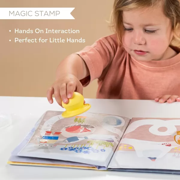 Taf Toys water reveal pad with Magic Stamp Interactive Reusable WaterReveal Activity book for Toddlers 18 month NonToxic ampamp QuickDrying Baby water magic for Toddler and Infants Perfect Shower Gift