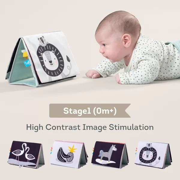 Tummy Time Toys High Contrast Baby Book Fun Interactive Crinkle Books for Babies with Baby Tummy Time Mirror ampamp Soft Koala Teether  Baby Tummy Time Book by Taf ToysSavannah
