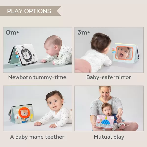 Tummy Time Toys High Contrast Baby Book Fun Interactive Crinkle Books for Babies with Baby Tummy Time Mirror ampamp Soft Koala Teether  Baby Tummy Time Book by Taf ToysSavannah
