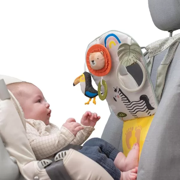 Musical Car Seat Toys for 012 Month Old Babies  Activity Center with Sensory Soft Hanging Toys and Mirror  Carseat Gift for Infants