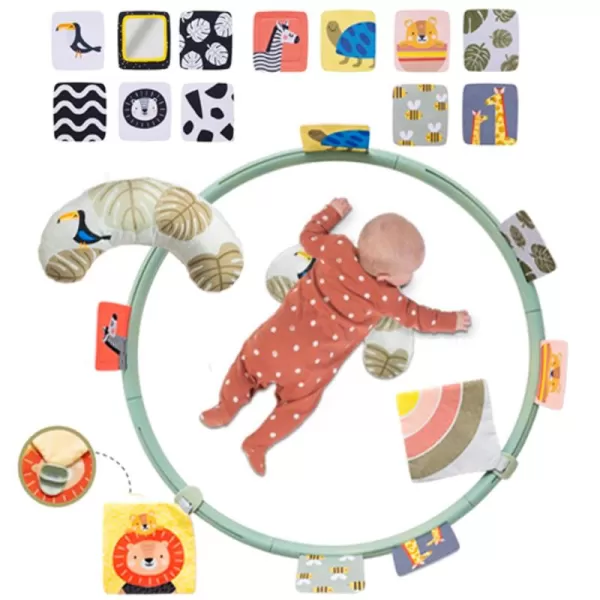 Taf Toys All Around Me Activity Hoop  Developmental Hoop Prefect for Newborns and up with 24 Developmental Activities Designed to Promote Babys Senses Motor Skills and Cognitive DevelopmentOrange