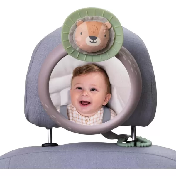 Taf Toys Baby Car Mirror Stable WobbleFree Rear Facing Car Back Seat Mirror for Infant Safety Clear View Monitor with Playful Savannah Design Enhances Cognitive Development ampamp Sensory StimulationGray