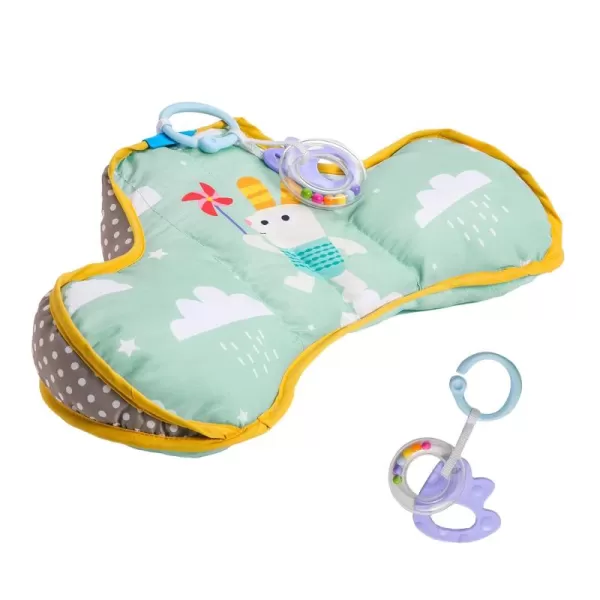 Taf Toys Baby Tummy Time Pillow  Perfect for 26 Months Old Babies Enables Easier Development ampamp Easier Parenting Natural Developmental Comfortable Tummy Time Ergonomic Design Detachable ToysGreen