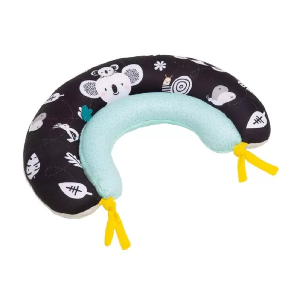 Taf Toys Baby Tummy Time Pillow  Perfect for 26 Months Old Babies Enables Easier Development ampamp Easier Parenting Natural Developmental Comfortable Tummy Time Ergonomic Design Detachable ToysBlack and White