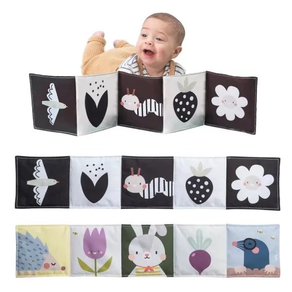 Taf Toys Bunny Black and White Soft Sensory Books Pram Book High Contrast Baby Toys 036 Months Essentials Tummy Time Pram Stroller Car Seat Toy Infant Toys Newborn Essentials Must Haves