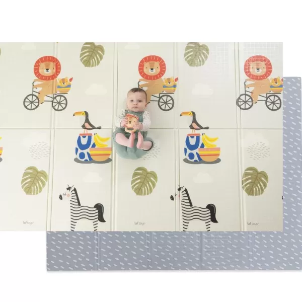 Taf Toys ExtraLarge Cushioned Folded Baby Play Mat Foam Play Mat 79quot x 59quot Large Baby Mat for Floor Foldable Playmats for Babies and Toddlers Waterproof Foam Playmat Kids Play Mat with Travel BagMulti