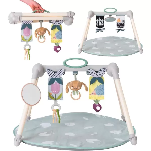 Taf Toys Foldable Baby Play Gym Double Sided Infant Activity Center with Black White ampamp Color Toys XL BabySafe Mirror ampamp Activity Toys Hanging Bar Toddler Toy Little Dove Baby Playmat