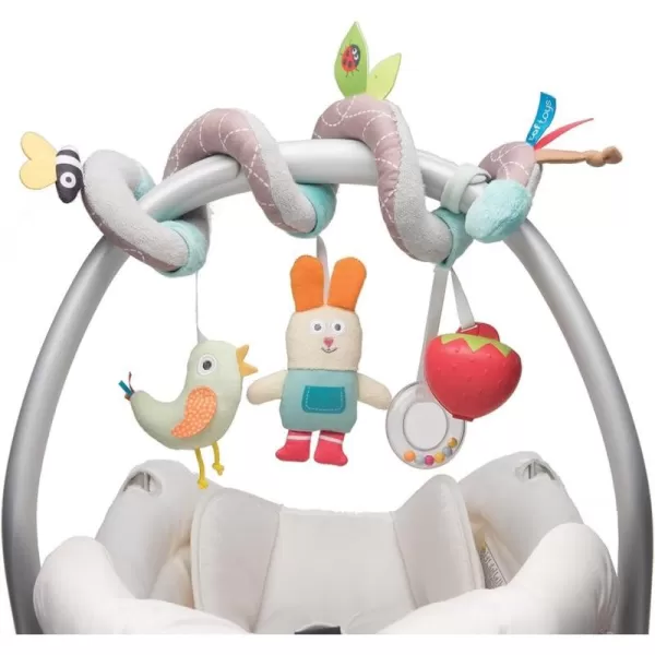 Taf Toys Garden Spiral  Babys Fun Accessory for Car Seat ampamp Pram Etc Hanging Rattling Toys Easier Parenting Keeps Your Baby Happy Ideal Gift Soother Strawberry Shape Case for Easier OutdoorsGray