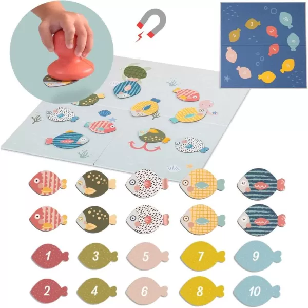 Taf Toys Magnetic PeekABoo puzzle for toddlers 1 2 3 years Use magnets ampamp cards to learn Colors Numbers ampamp animals Fine Motor Cognitive Skill Toy  Encourage Handeye Coordination Preschool GiftMulti