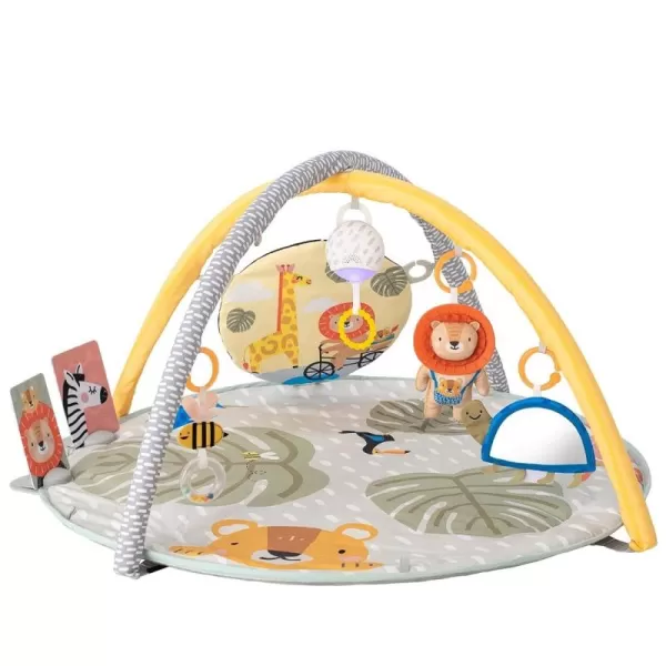 Taf Toys Savannah 360 Activity Gym with Music ampamp Light ampamp 20 Playful Activities Thickly Padded with Soft Mat and a Unique Crinkle Toy for a Variety of Body Positioning for Newborn and Up
