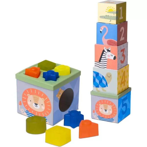 Taf Toys Savannah Sort ampamp Stack for Infants ampamp Toddlers Perfect for Stacking Nesting Sorting Counting ampamp Learning Colors ampamp Shapes Educational Toy for 12 Months ampamp up