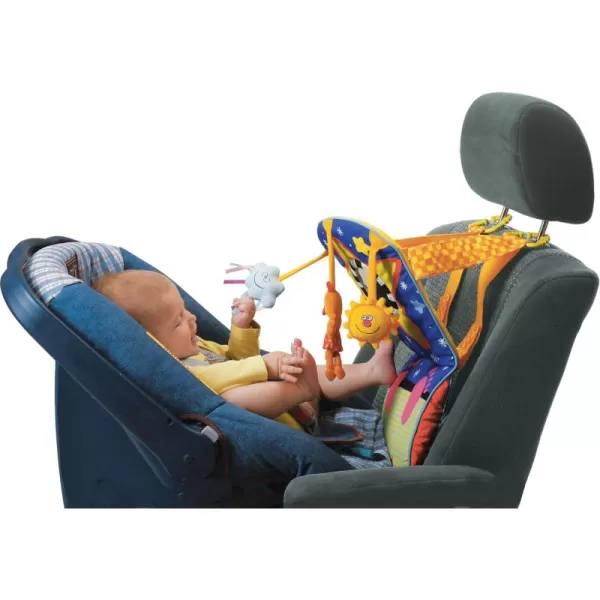 Taf Toys Toe Time Infant Car Seat Toy  Kick and Play Activity Center with Music Lights Mirror and Jingling Toys  Fun Travel Baby Toy for Rear Car Seat  Easier Drive with Newborns Babies