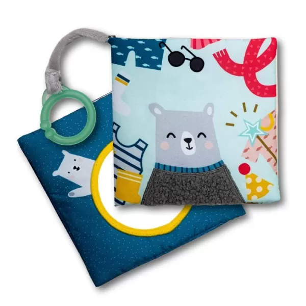 Taf Toys What Does Paul Wear Book Interactive Soft Pages Sensory Book Early Education Crinkle Activity Book with Textures and Baby Safe Mirror OnTheGo Parent and Babys Travel Companion