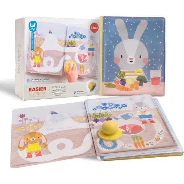 Taf Toys water reveal pad with Magic Stamp Interactive Reusable WaterReveal Activity book for Toddlers 18 month NonToxic ampamp QuickDrying Baby water magic for Toddler and Infants Perfect Shower Gift