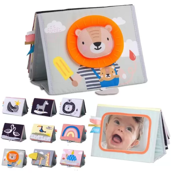 Tummy Time Toys High Contrast Baby Book Fun Interactive Crinkle Books for Babies with Baby Tummy Time Mirror ampamp Soft Koala Teether  Baby Tummy Time Book by Taf ToysSavannah