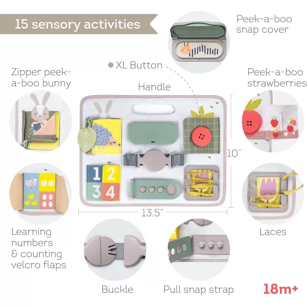 Busy Board for Toddlers Montessori Toy for 18 Months ampamp up with 10 Educational Toddler Activities to Develop Fine Motor ampamp Problem Solving Skills Learning Sensory Board Travel Toy NonToxic