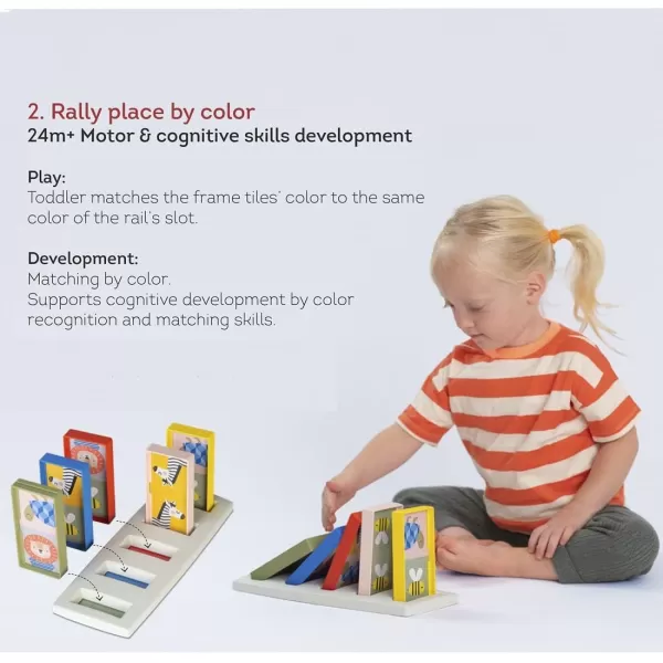 Taf Toys Train Dominoes Set Tile Board Game Domino Rally Games with Colorful XL Domino Blocks for Toddlers ampamp Kids 30 Months ampamp Up Learn to Count Match ampamp Name Colors Classic Domino PlayMy 1st Domino