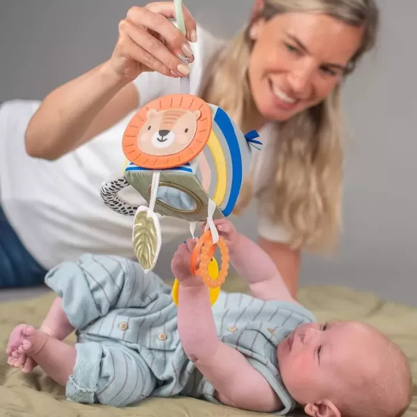 imageTaf Toys Discovery Cube Newborn and Baby Developmental Activity Toy Use on Strollers Bassinets Crib ampamp Car Seats with A Mirror Teether Curiosity Booster for Ages 36 Months