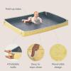 imageTaf Toys Foldable Soft Foam Baby Play Mat Waterproof Reversible Kids Play Mat for Floor Soft Foam Playmat Babies ampamp Toddlers Extra Large 591quot71quot DoubleSided Mat with FoldUp Sides  BlueBlue