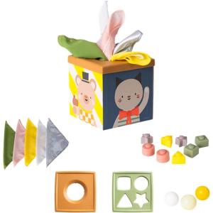 imageTaf Toys MultiSensory Montessori Baby Toy Infant Toys 612 Months 16pcs Pieces Baby Tissue Box Toy Shape Sorter Play Balls Learning Toys Toddlers 13 Motor Skills Development Toddler Activity Cube