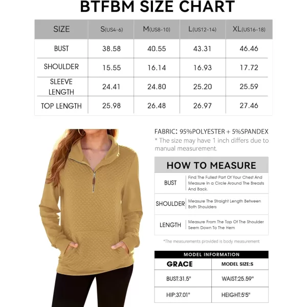 BTFBM Women Fashion Quilted Pattern Lightweight Zipper Long Sleeve Plain Casual Ladies Sweatshirts Pullovers Shirts TopsApricot