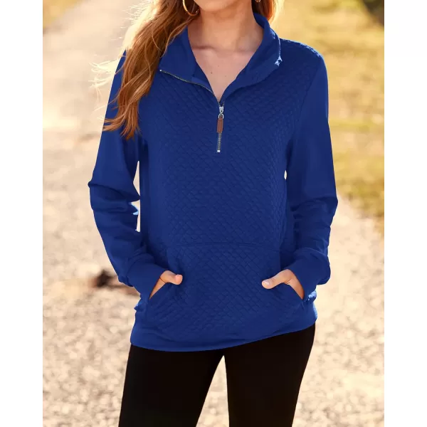 BTFBM Women Fashion Quilted Pattern Lightweight Zipper Long Sleeve Plain Casual Ladies Sweatshirts Pullovers Shirts TopsBlue