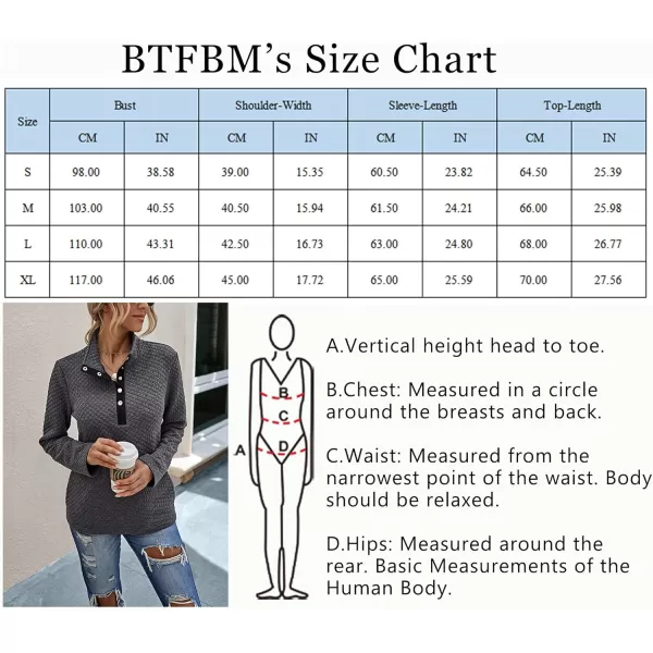 BTFBM Women Fashion Quilted Pattern Lightweight Zipper Long Sleeve Plain Casual Ladies Sweatshirts Pullovers Shirts TopsButtons Grey