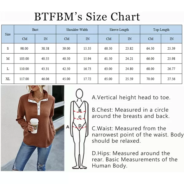 BTFBM Women Fashion Quilted Pattern Lightweight Zipper Long Sleeve Plain Casual Ladies Sweatshirts Pullovers Shirts TopsButtons Khaki