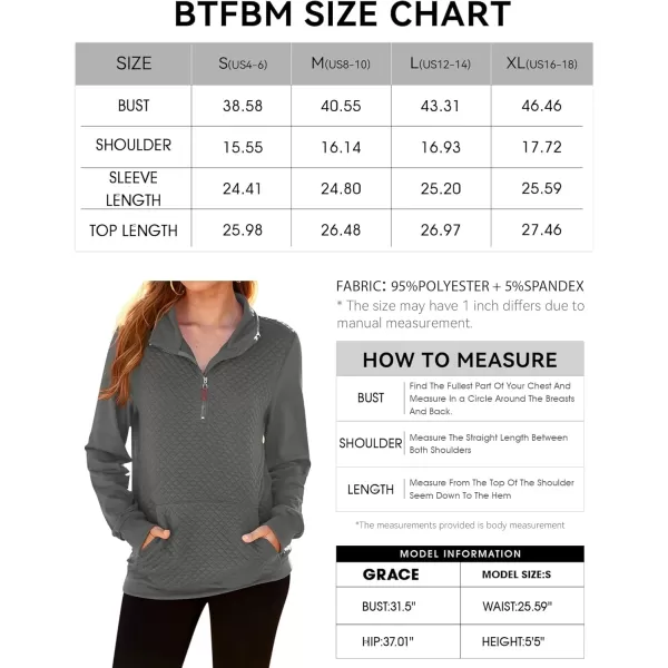 BTFBM Women Fashion Quilted Pattern Lightweight Zipper Long Sleeve Plain Casual Ladies Sweatshirts Pullovers Shirts TopsDark Grey