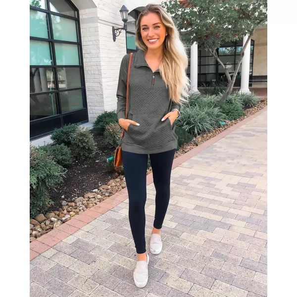 BTFBM Women Fashion Quilted Pattern Lightweight Zipper Long Sleeve Plain Casual Ladies Sweatshirts Pullovers Shirts TopsDark Grey