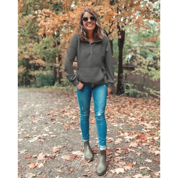 BTFBM Women Fashion Quilted Pattern Lightweight Zipper Long Sleeve Plain Casual Ladies Sweatshirts Pullovers Shirts TopsDark Grey