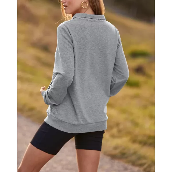 BTFBM Women Fashion Quilted Pattern Lightweight Zipper Long Sleeve Plain Casual Ladies Sweatshirts Pullovers Shirts TopsLight Grey