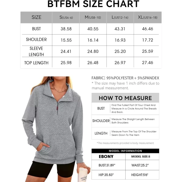 BTFBM Women Fashion Quilted Pattern Lightweight Zipper Long Sleeve Plain Casual Ladies Sweatshirts Pullovers Shirts TopsLight Grey